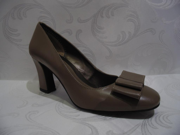 Pantofi dama cu fundita Corvaris - Piele Naturala - Model 336GRI