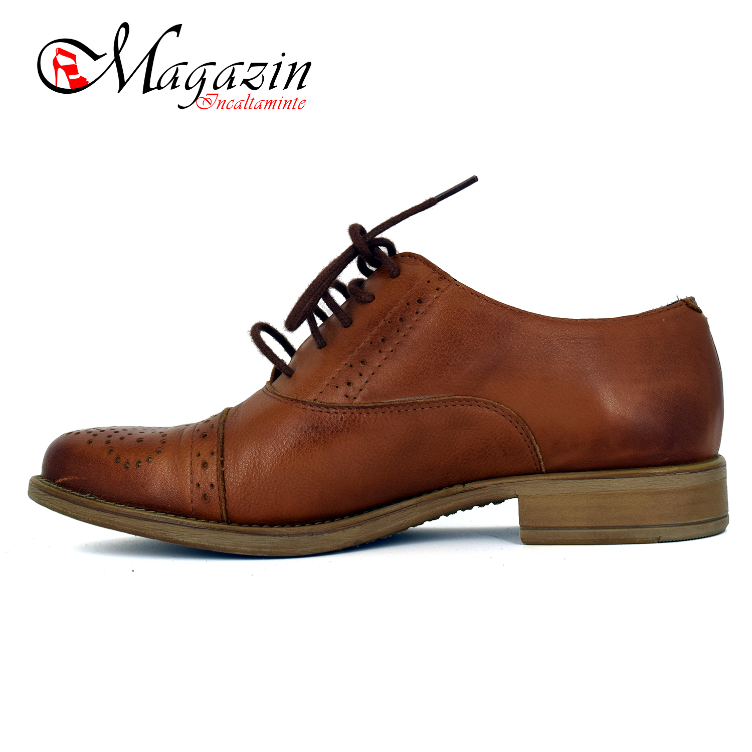 Pantofi dama piele naturala - Caspian - Model Mania Coniac