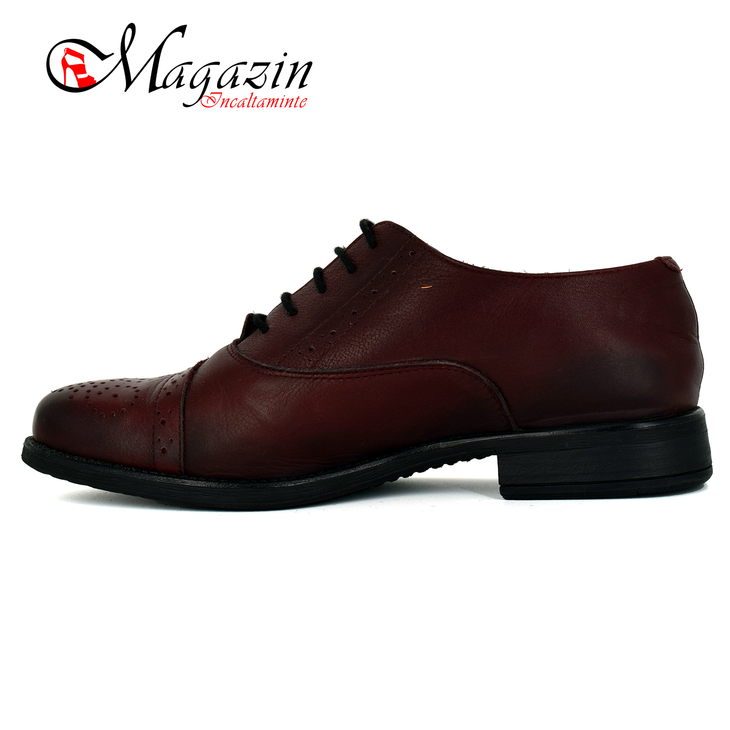 Pantofi dama piele naturala - Caspian - Model Mania Bordo