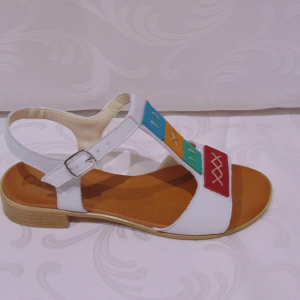 Sandale albe din piele naturala - Prego - 402BA