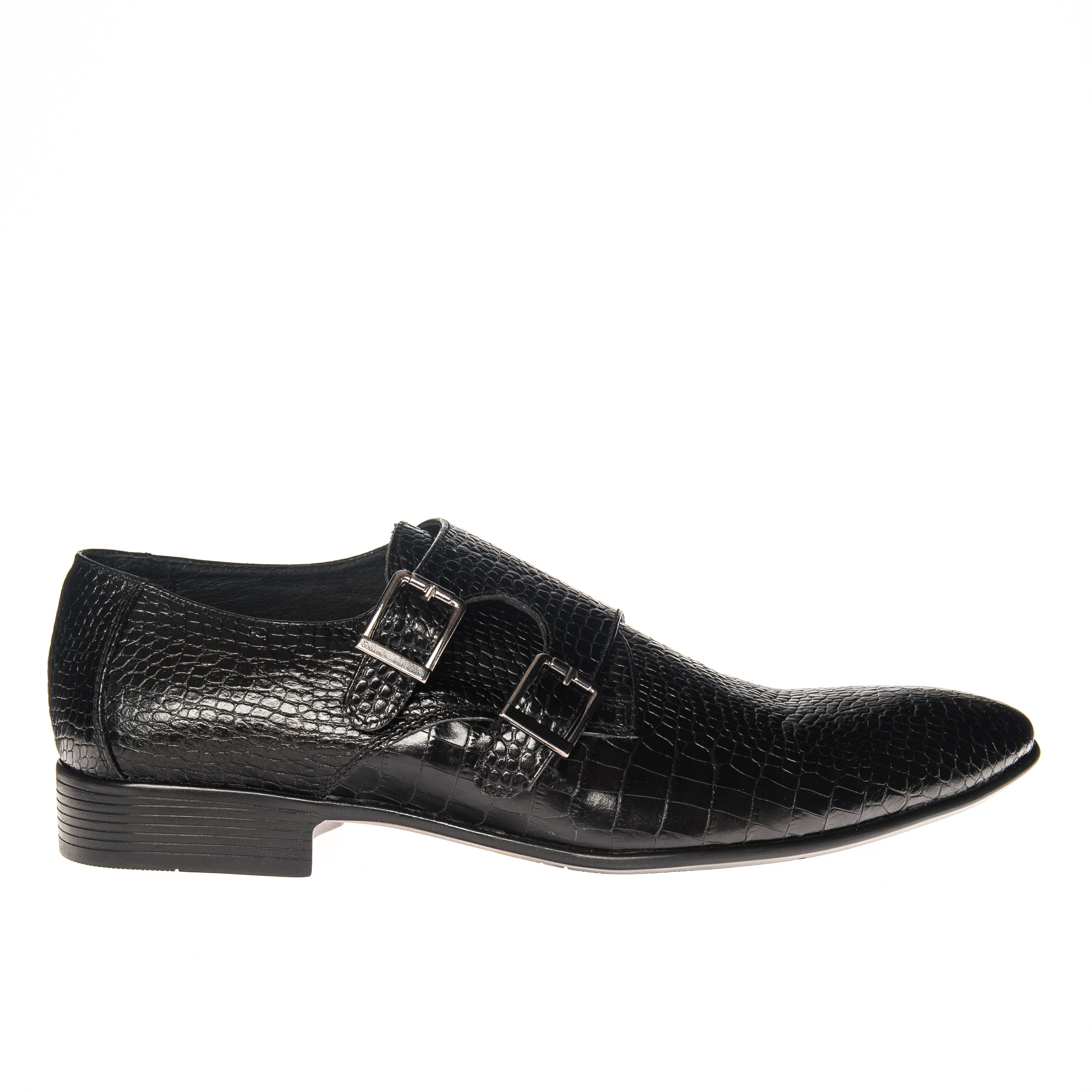 Pantofi barbati din piele naturala - Negru Croco - N4 NC