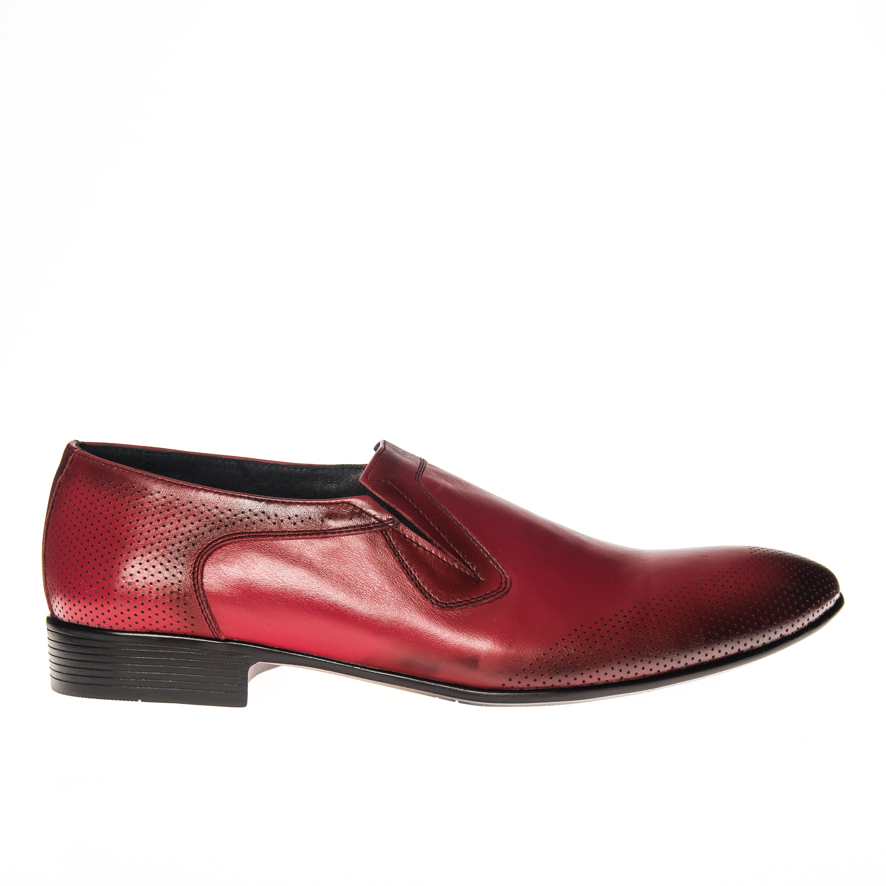 Pantofi barbati din piele naturala - Rosu Perie - E 401 RP