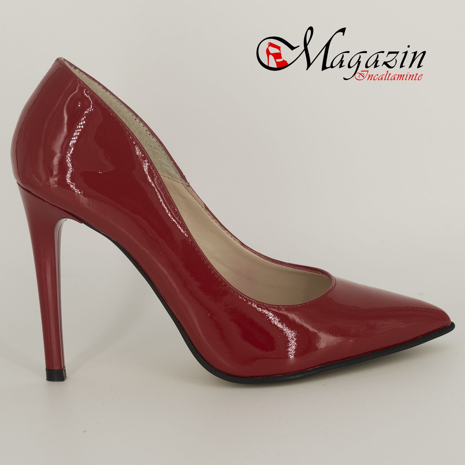 Pantofi Stiletto rosii din Piele Naturala - Giulio 016-744R