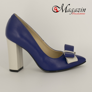 Pantofi alb-albastri din piele naturala - Corvaris - 346x