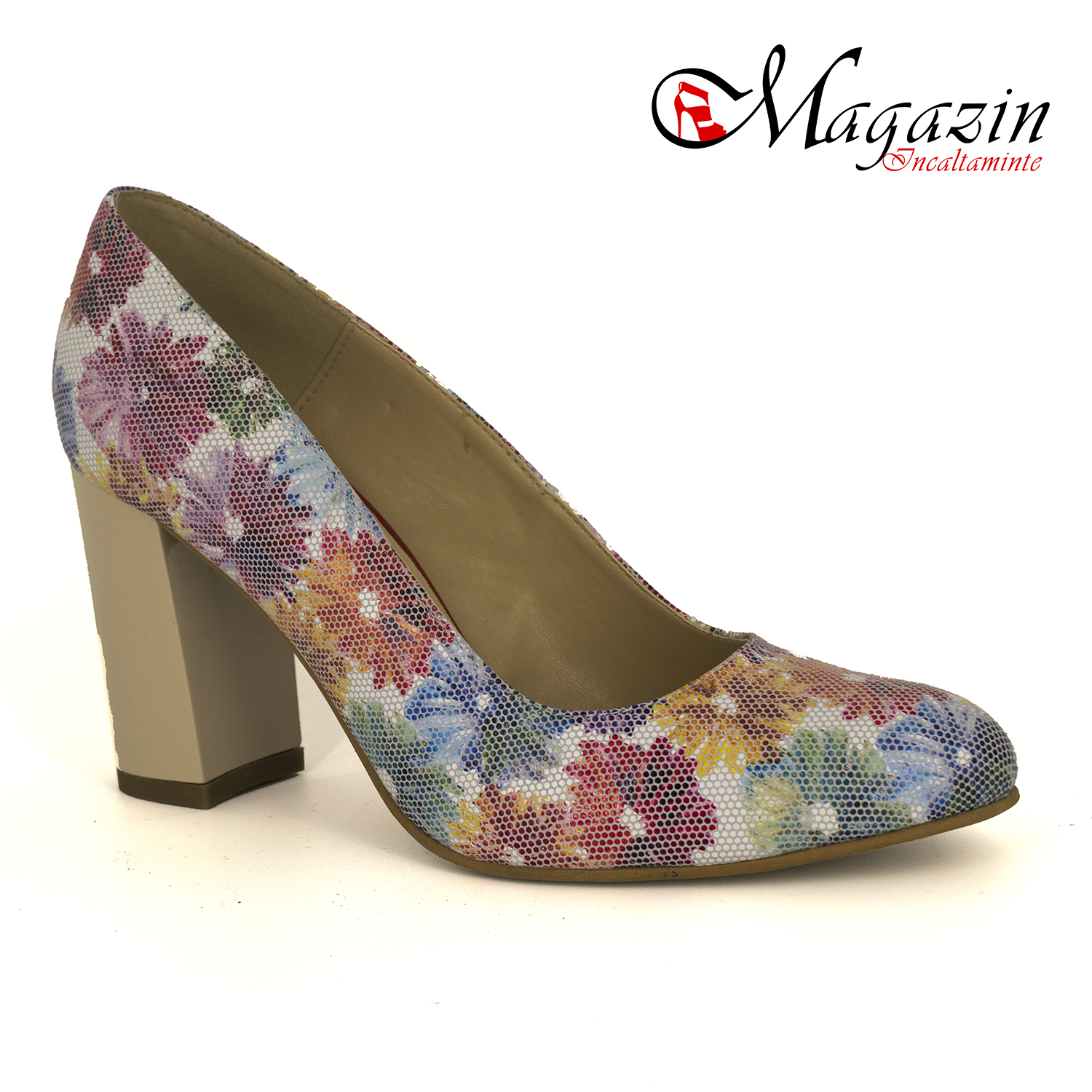 Pantofi piele imprimeu floral - Corvaris 410x Floral2