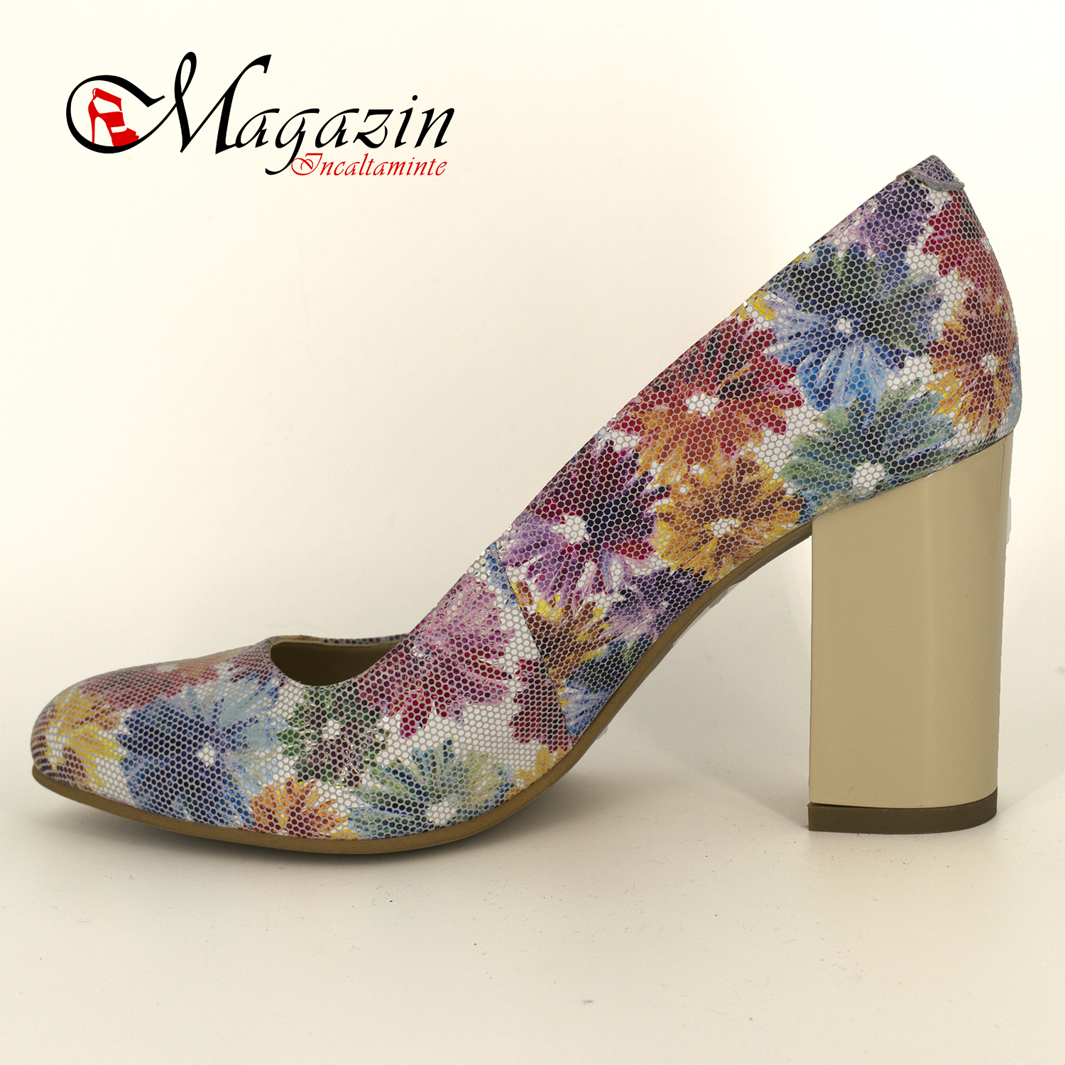 Pantofi piele imprimeu floral - Corvaris 410x Floral2