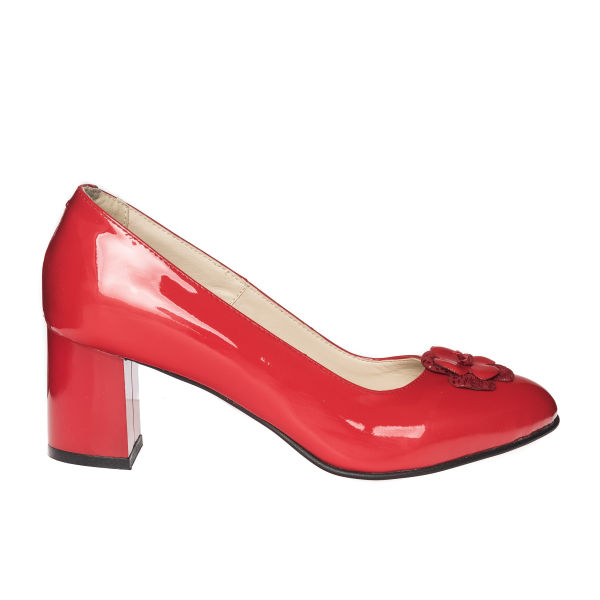 Pantofi dama din piele naturala - Rosu Lac - R6 RL